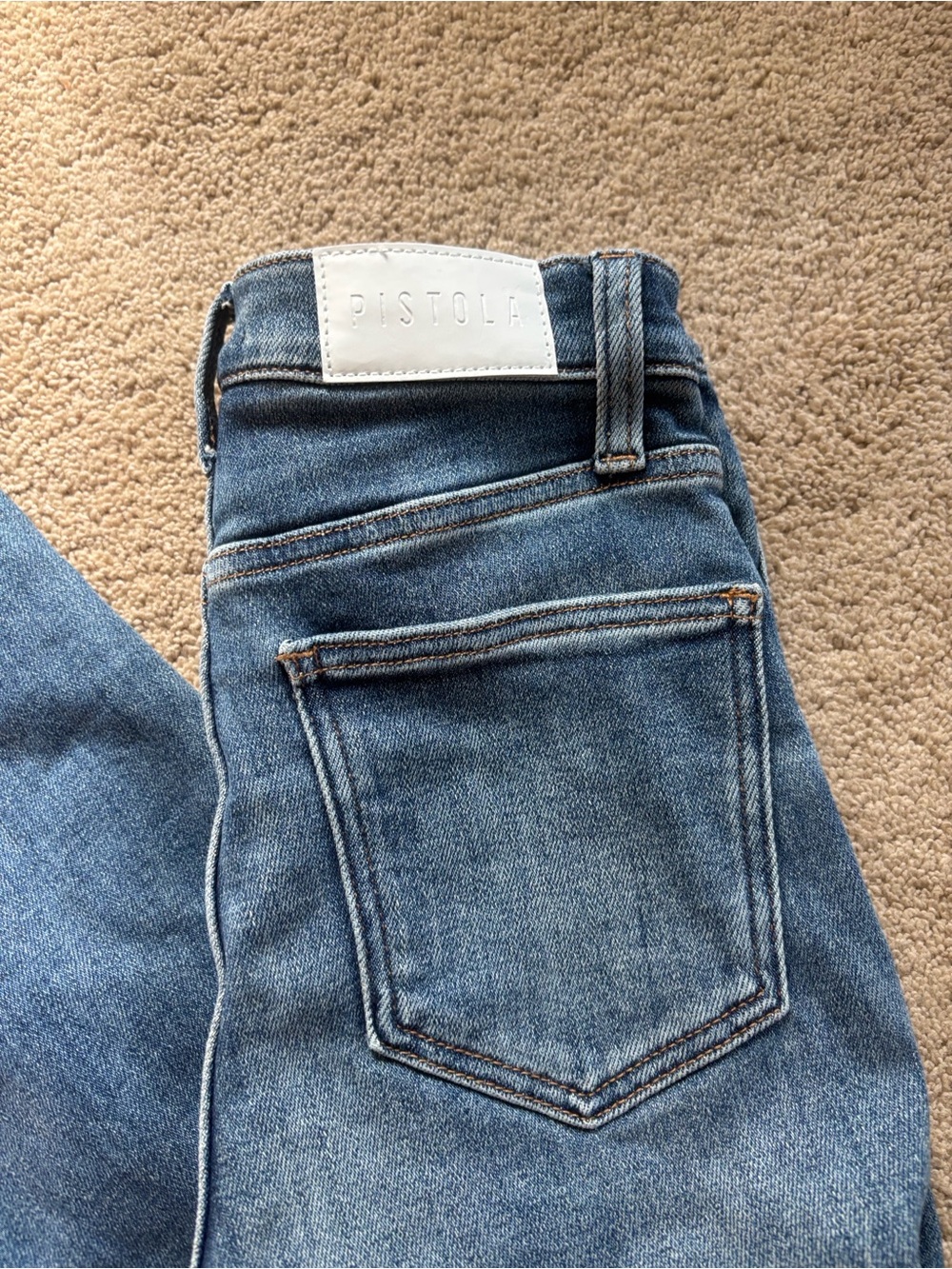 pistola medium blue denim high-rise jeans